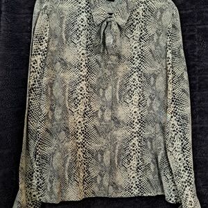 The Limited Black and Cream Snake Print Blouse